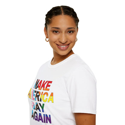 MAGA Make America Gay Again Pride Unisex Softstyle T-Shirt