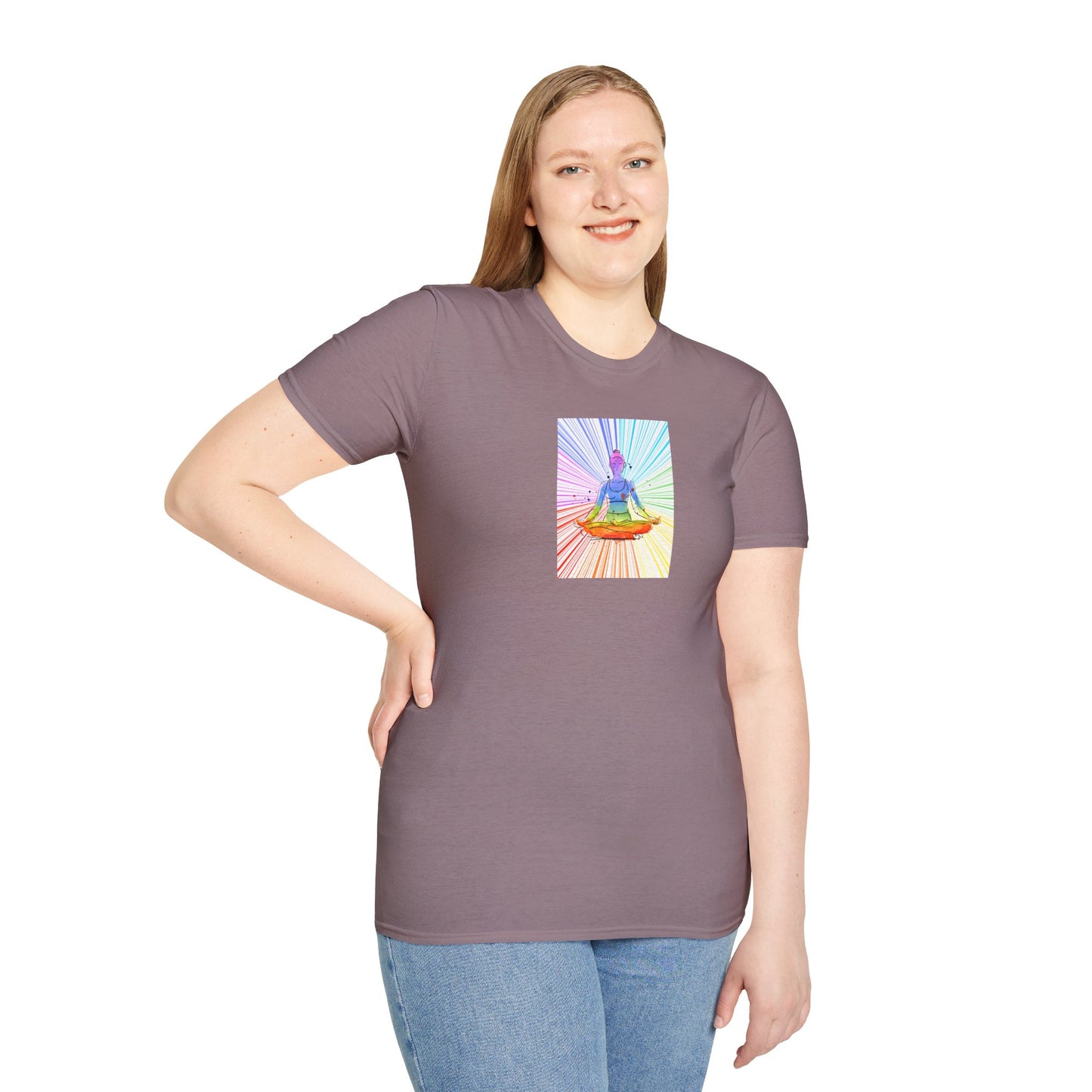 Fractal Rainbow Yoga Unisex Softstyle T-Shirt