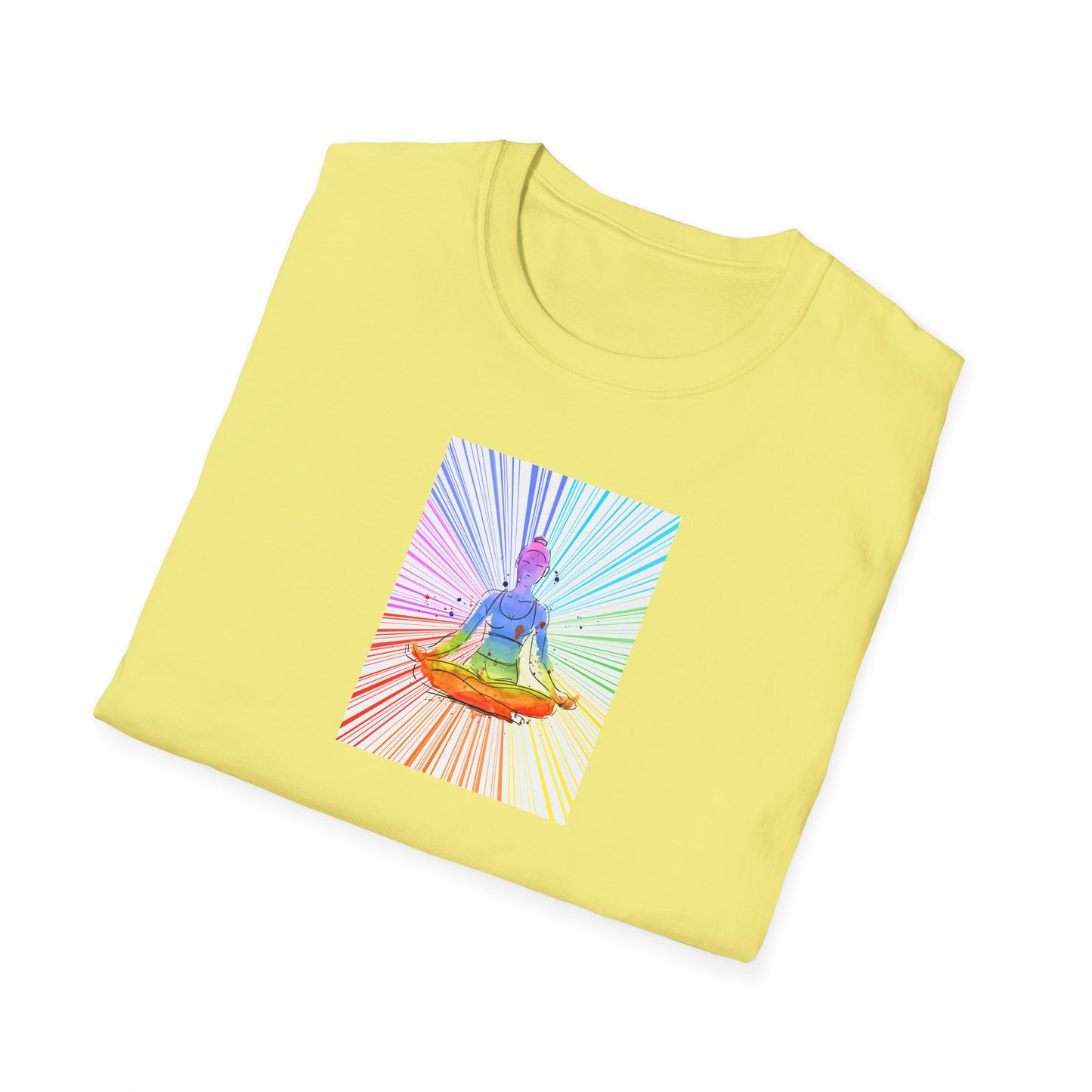 Fractal Rainbow Yoga Unisex Softstyle T-Shirt