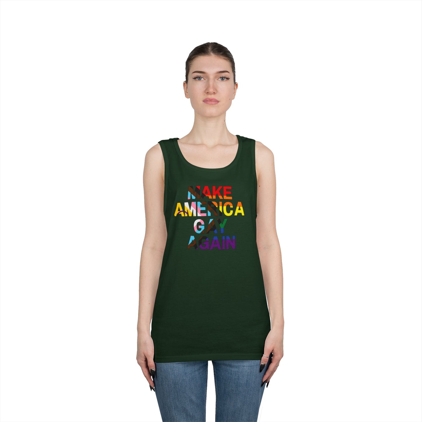MAGA Make America Gay Again Unisex Heavy Cotton Tank Top