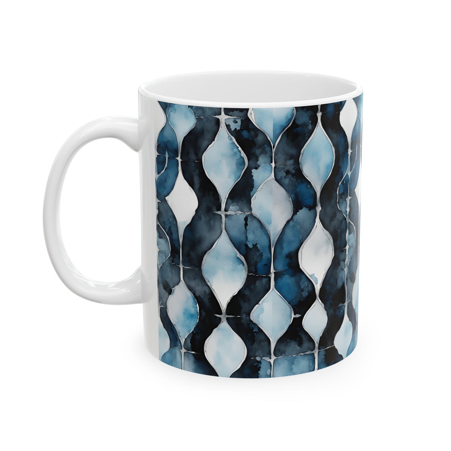 Watercolor Chain Ceramic Mug, (11oz, 15oz)