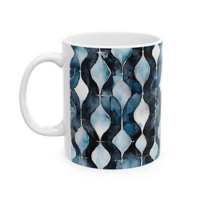 Watercolor Chain Ceramic Mug, (11oz, 15oz)