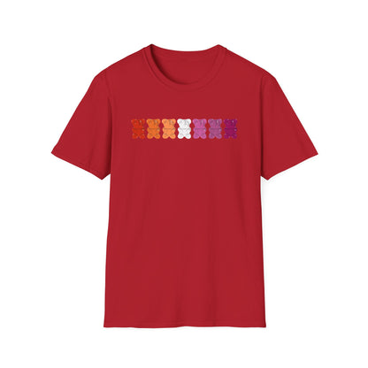Lesbian Pride Gummy Bears Unisex Softstyle T-Shirt