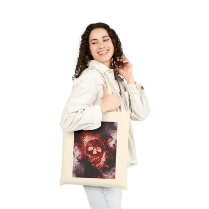 Watercolor and Skull Cotton Canvas Tote Bag