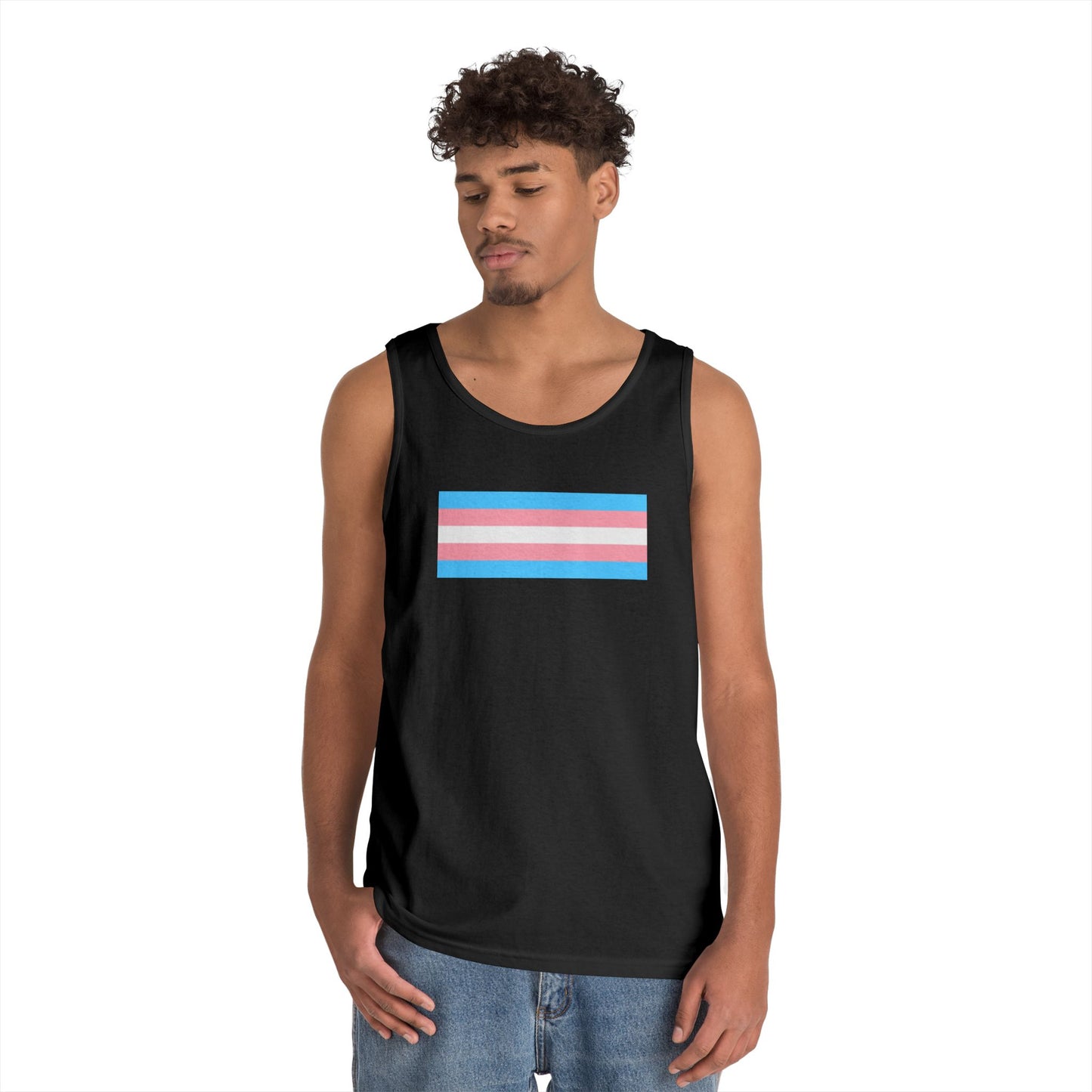Trans Pride Flag Unisex Heavy Cotton Tank Top