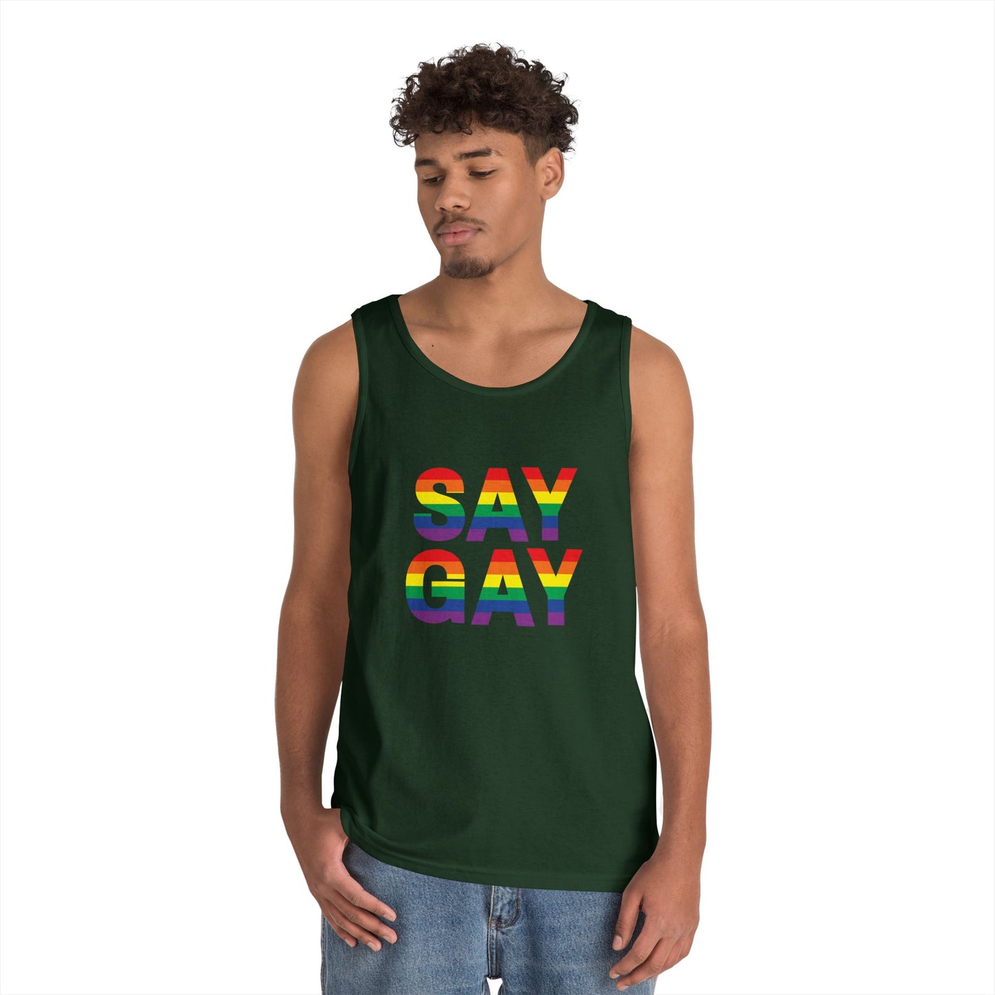 Say Gay Unisex Heavy Cotton Tank Top