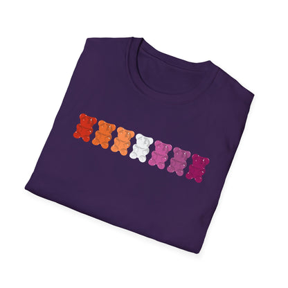 Lesbian Pride Gummy Bears Unisex Softstyle T-Shirt