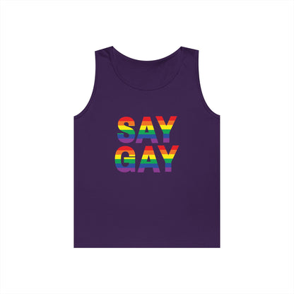 Say Gay Unisex Heavy Cotton Tank Top