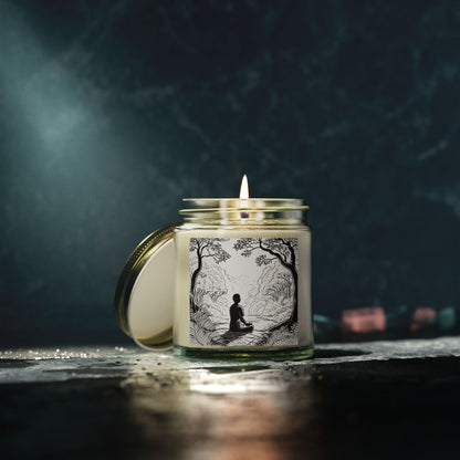Forest Meditation Scented Candles, Coconut Apricot Wax (4oz, 9oz)