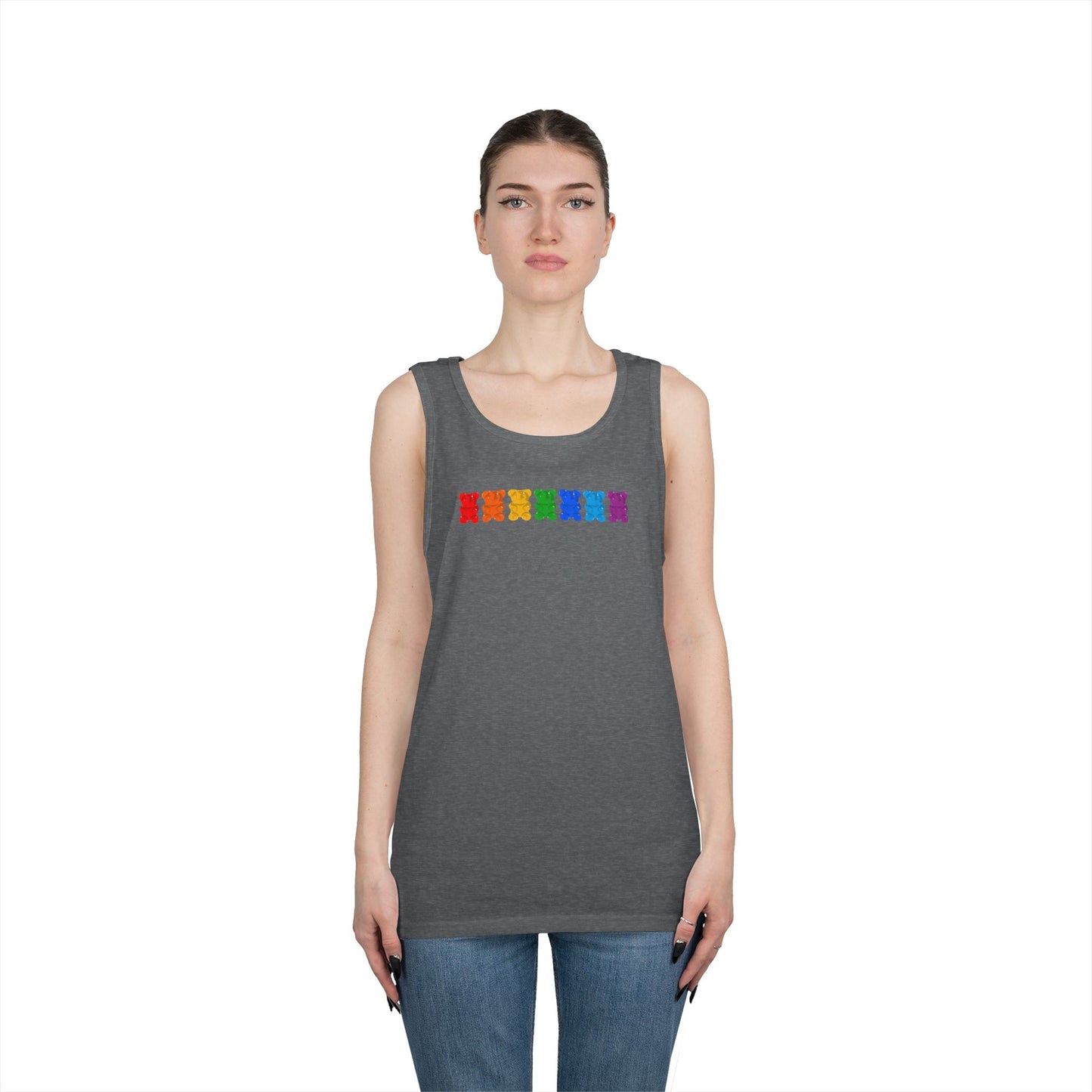 Rainbow Pride Gummy Bears Unisex Heavy Cotton Tank Top
