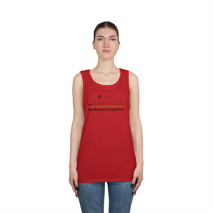 Queer Liberation Not Rainbow Capitalism Unisex Heavy Cotton Tank Top