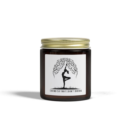 I Bend So That I Don't Break Yoga Scented Candles, Coconut Apricot Wax (4oz, 9oz)
