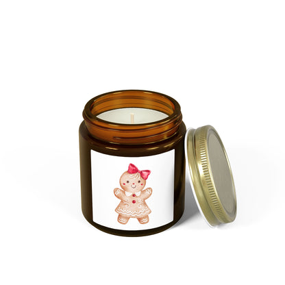 Gingerbread Girl Scented Candles, Coconut Apricot Wax (4oz, 9oz)