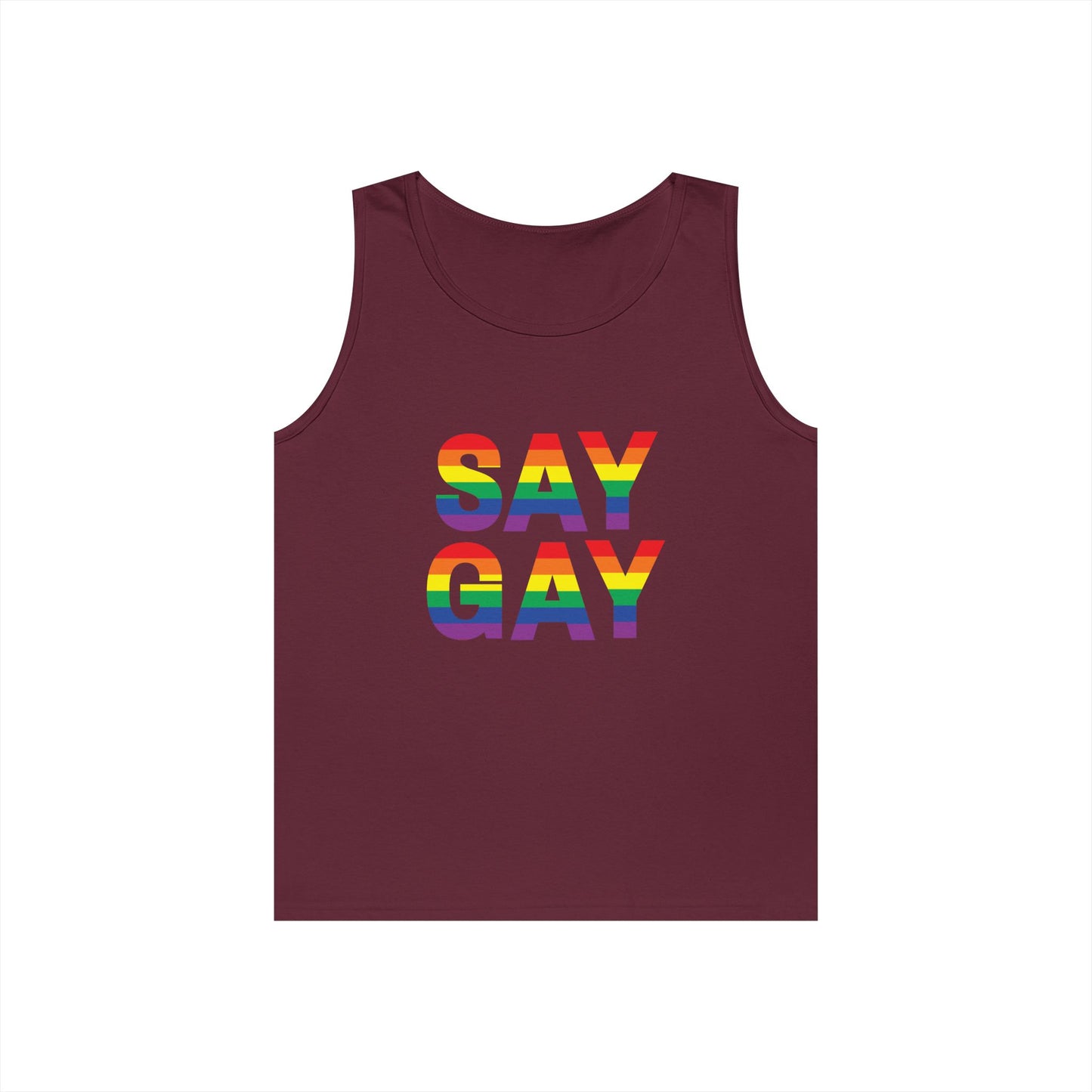 Say Gay Unisex Heavy Cotton Tank Top
