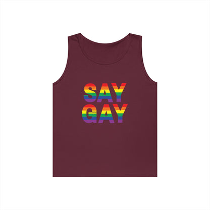 Say Gay Unisex Heavy Cotton Tank Top