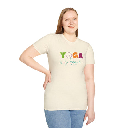 Yoga Is My Happy Hour Unisex Softstyle T-Shirt