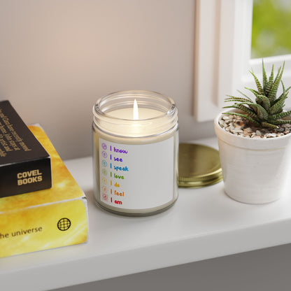 Yoga Chakras Scented Candles, Coconut Apricot Wax (4oz, 9oz)