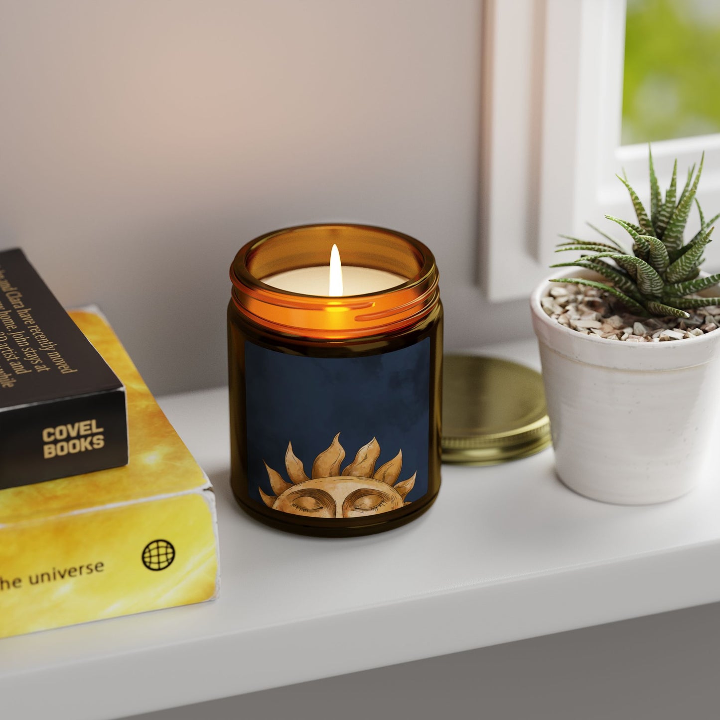 Cosmic Comforts Scented Candles, Coconut Apricot Wax (4oz, 9oz)