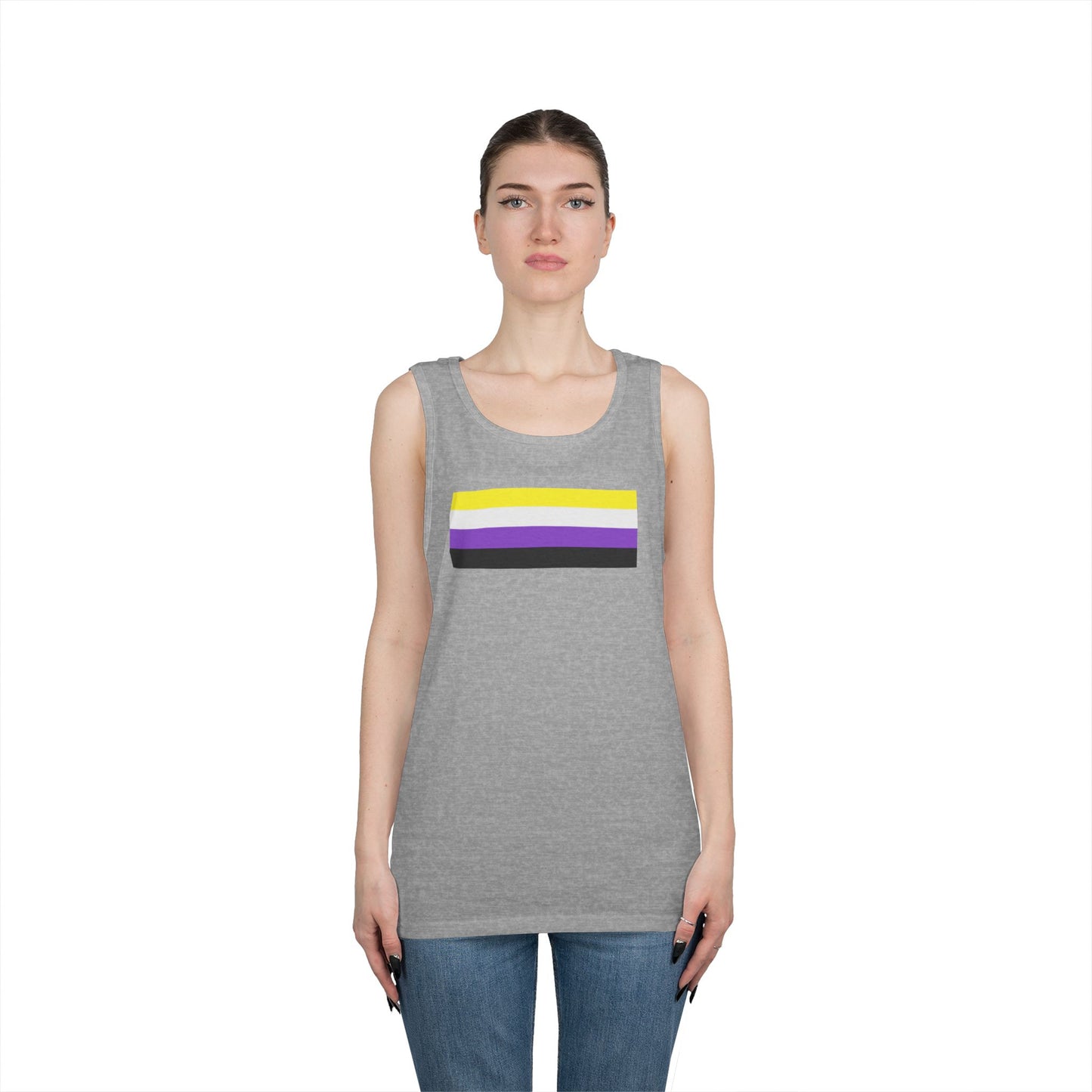 Nonbinary Pride Flag Unisex Heavy Cotton Tank Top