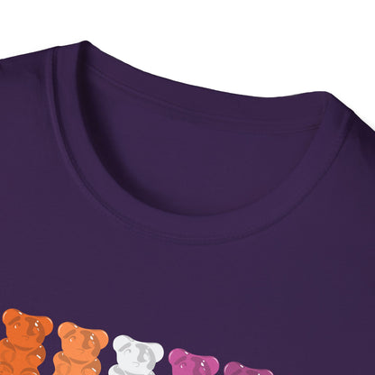 Lesbian Pride Gummy Bears Unisex Softstyle T-Shirt