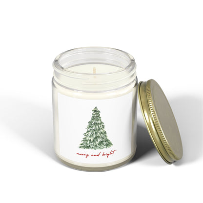 Merry and Bright Scented Candles, Coconut Apricot Wax (4oz, 9oz)