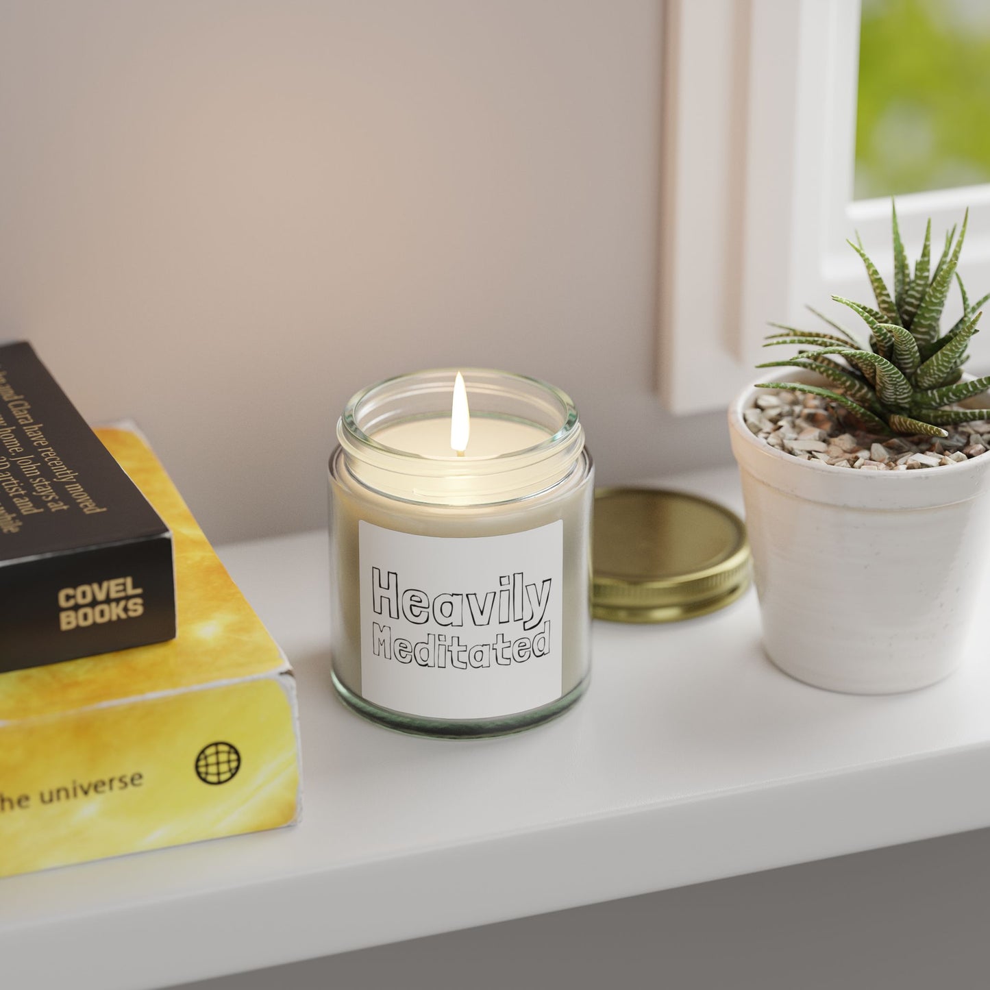 Heavily Meditated Scented Candles, Coconut Apricot Wax (4oz, 9oz)