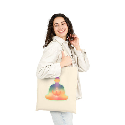 Glowing Meditation Cotton Canvas Tote Bag