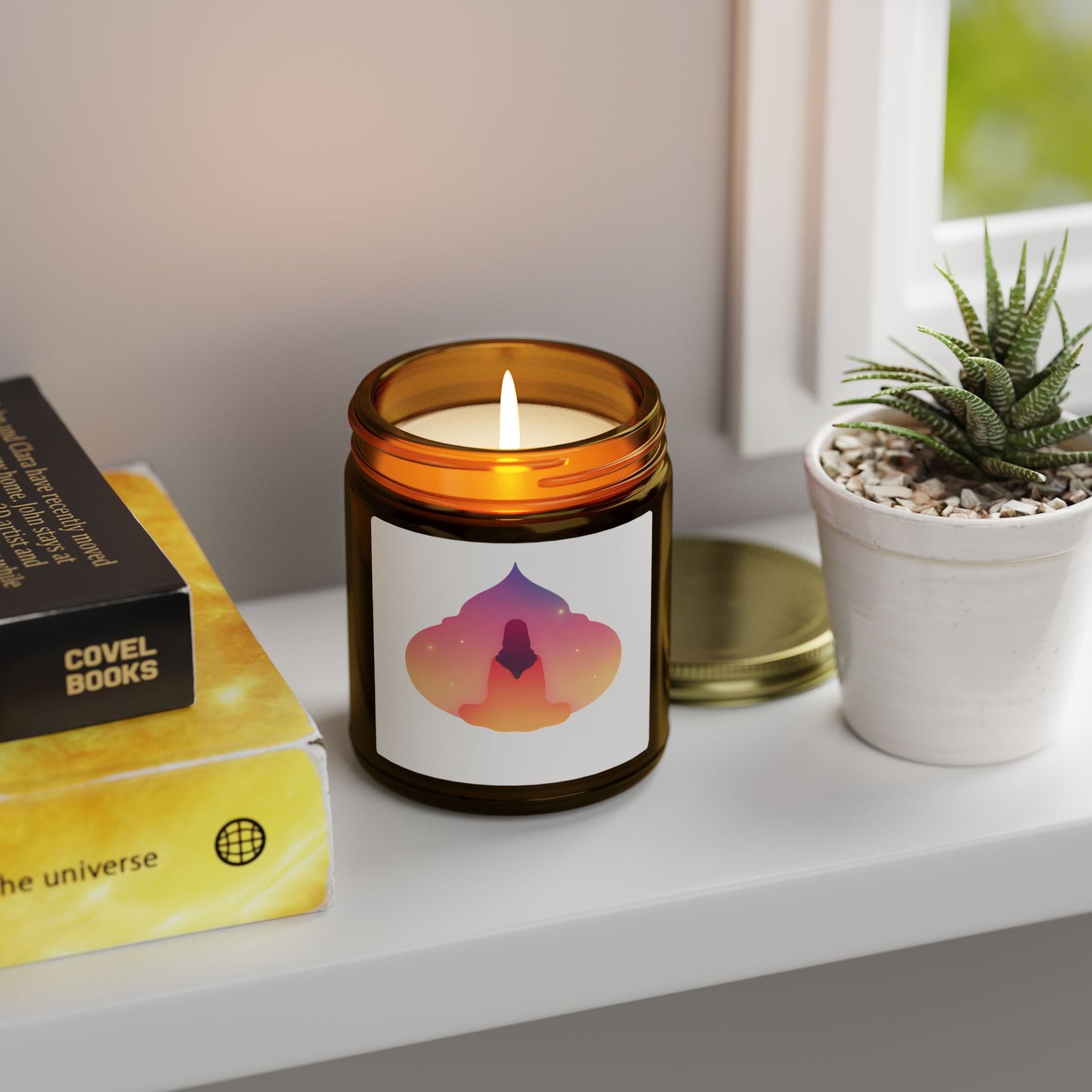 Yoga Sunset Meditation Scented Candles, Coconut Apricot Wax (4oz, 9oz)