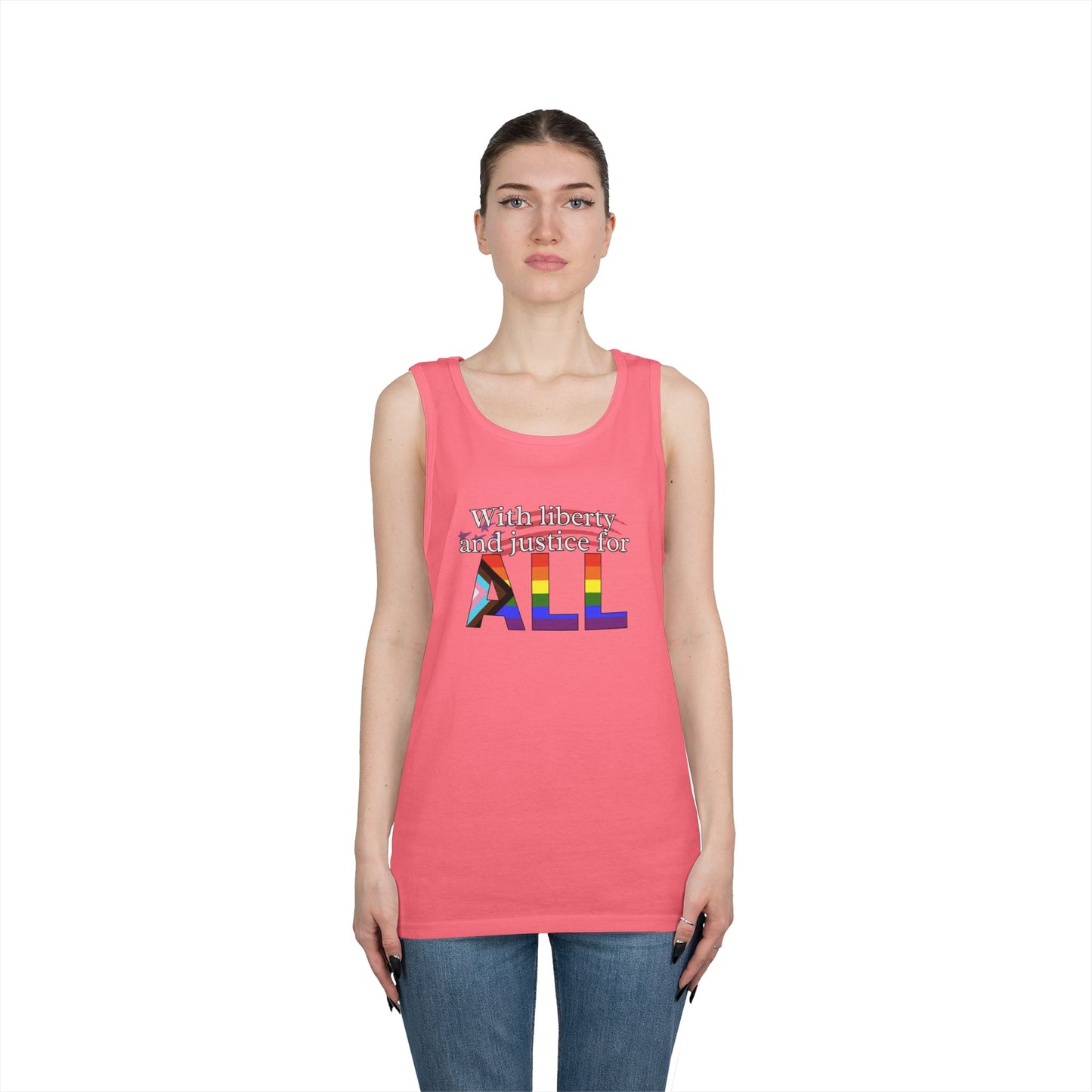 With Liberty and Justice for ALL Unisex Heavy Cotton Tank Top