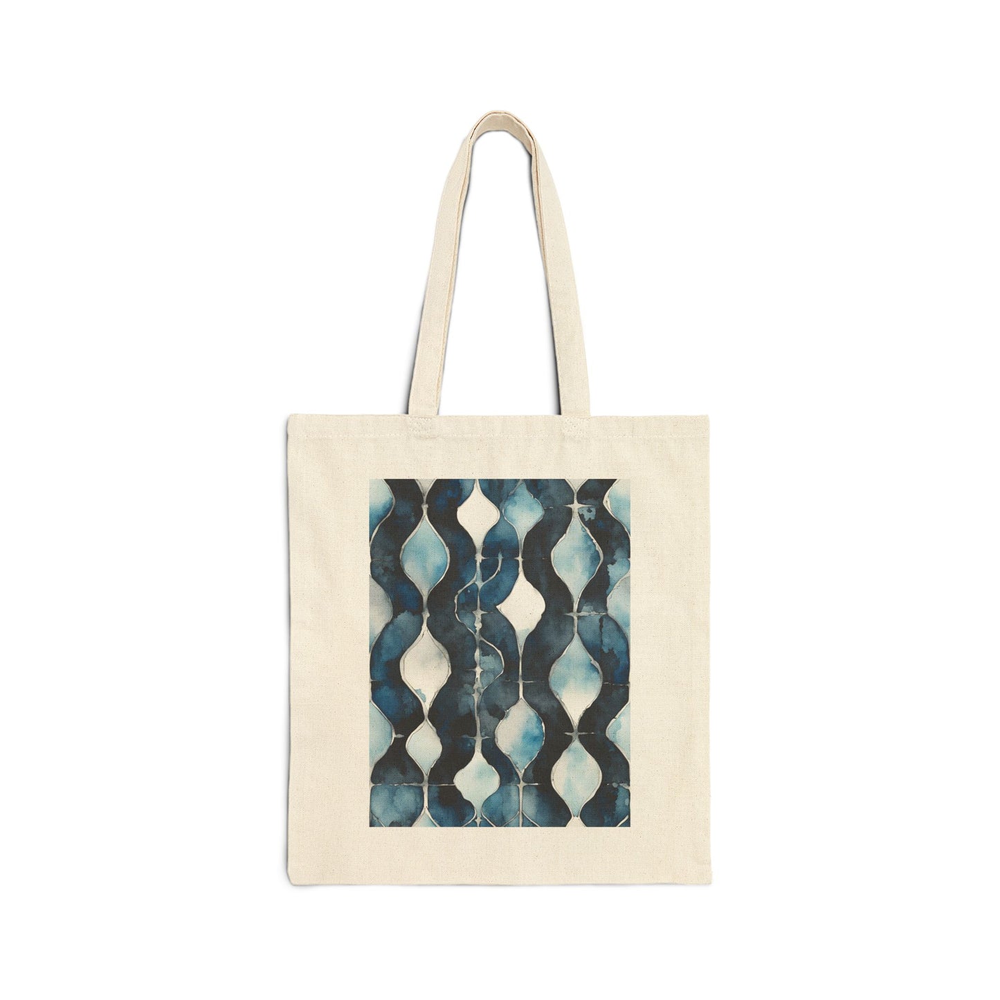 Watercolor Chain Cotton Canvas Tote Bag