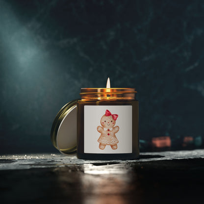 Gingerbread Girl Scented Candles, Coconut Apricot Wax (4oz, 9oz)