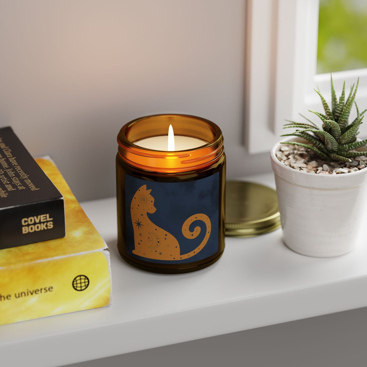 Cosmic Comforts Scented Candles, Coconut Apricot Wax (4oz, 9oz)