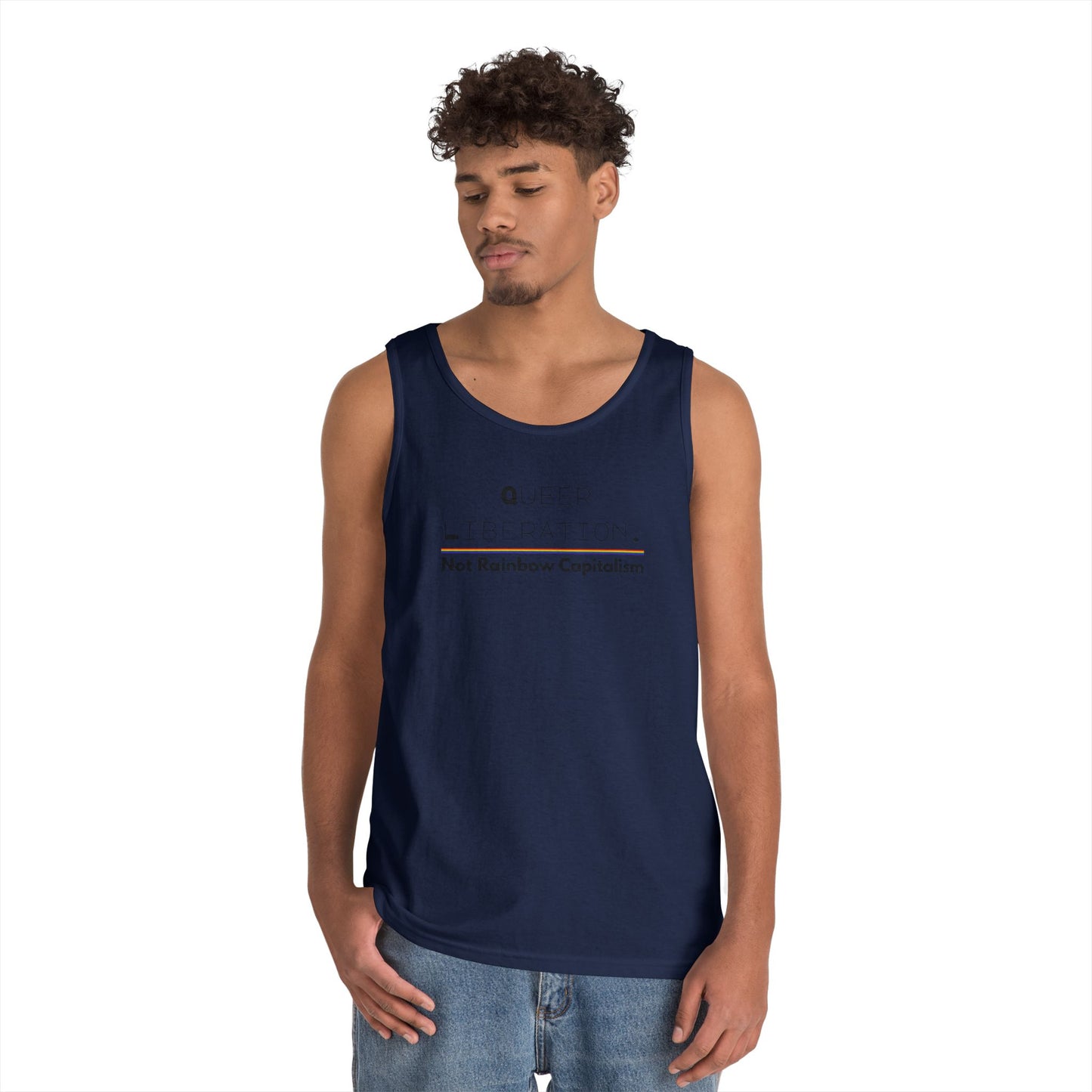 Queer Liberation Not Rainbow Capitalism Unisex Heavy Cotton Tank Top