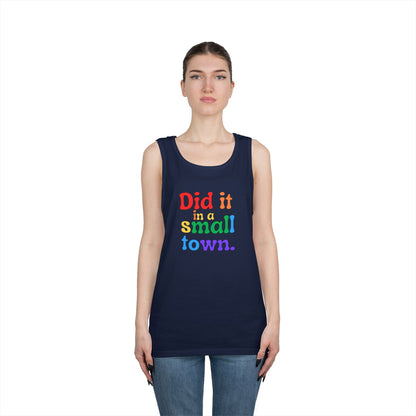Rainbow Did It In A Small Town Unisex Heavy Cotton Tank Top