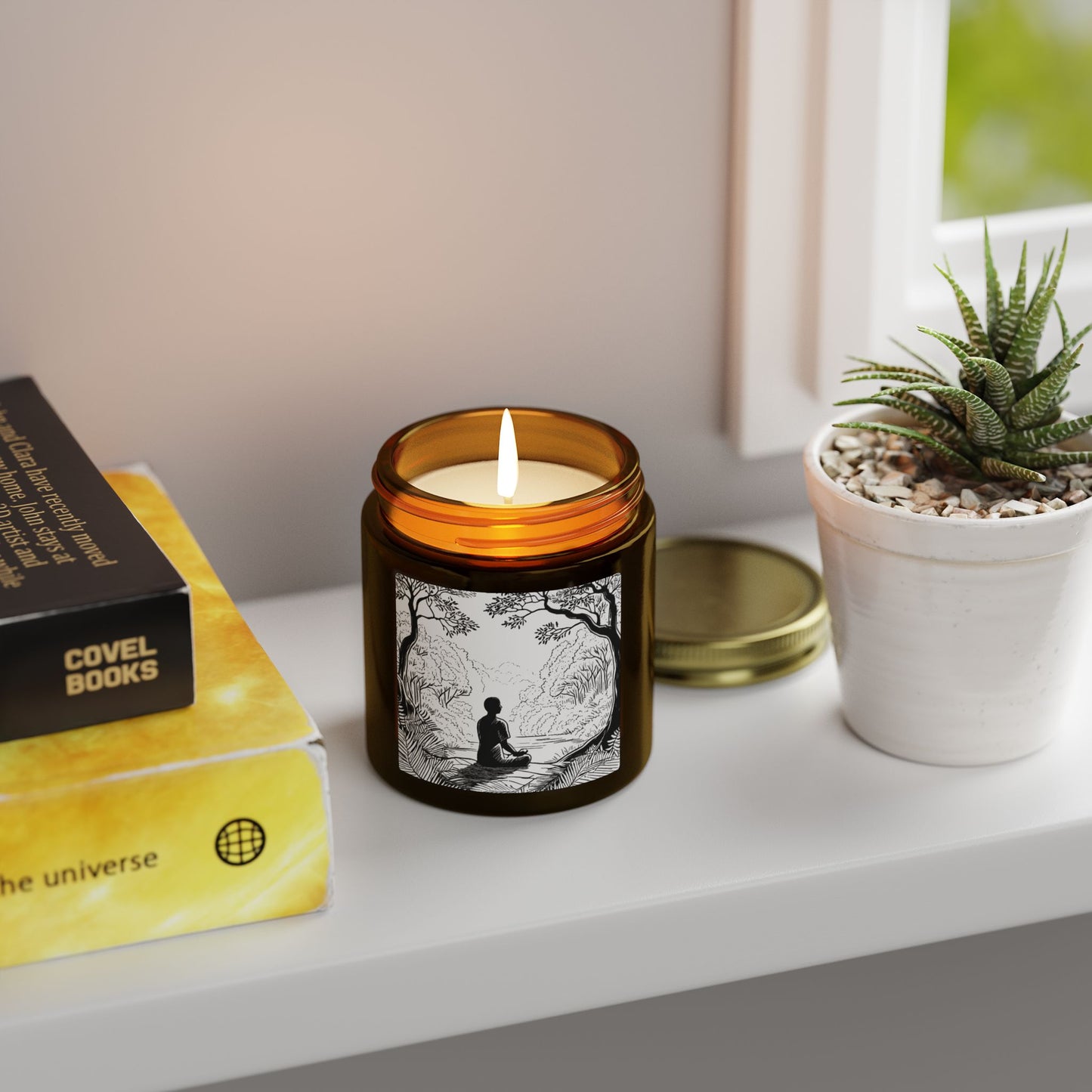 Forest Meditation Scented Candles, Coconut Apricot Wax (4oz, 9oz)