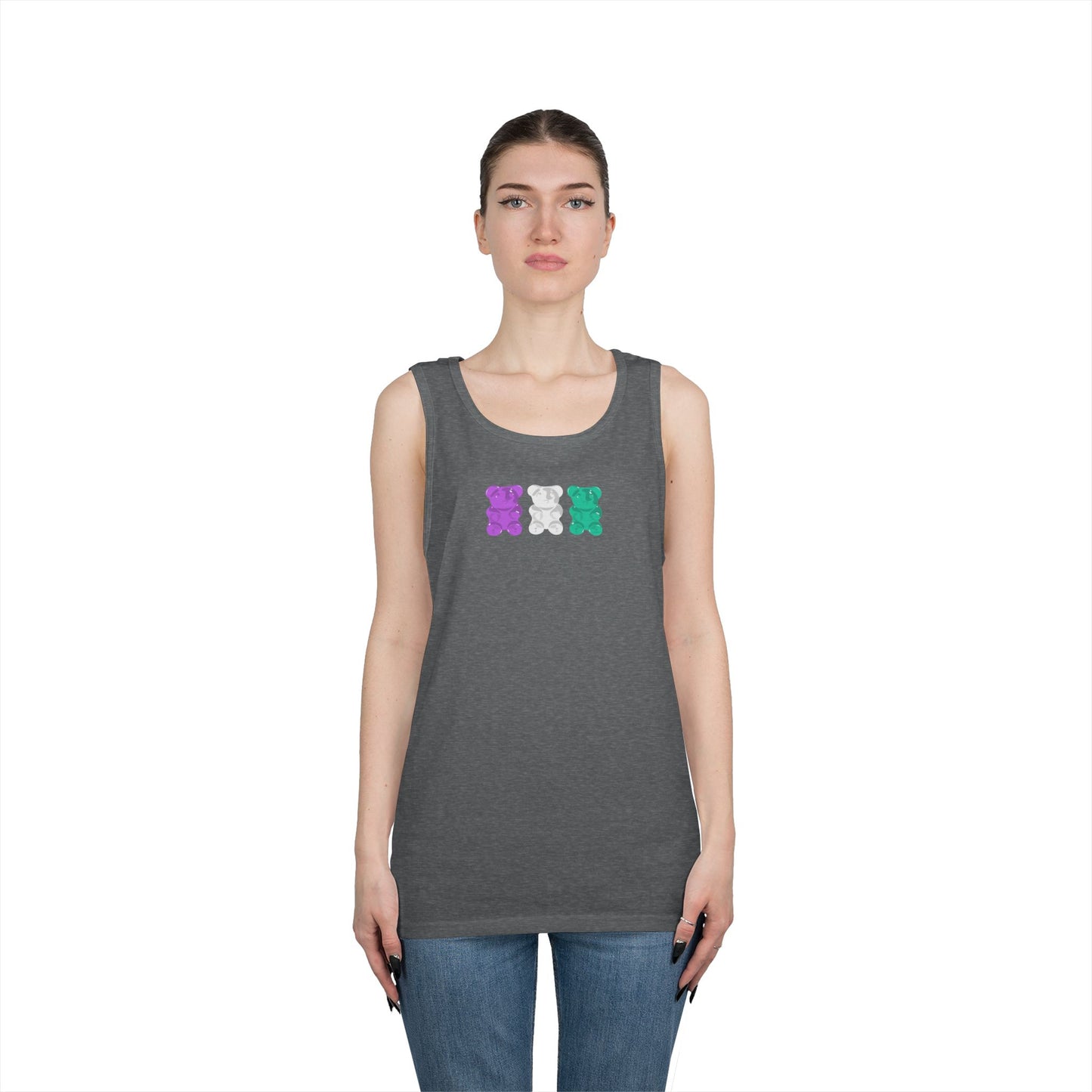 Genderqueer Pride Gummy Bears Unisex Heavy Cotton Tank Top