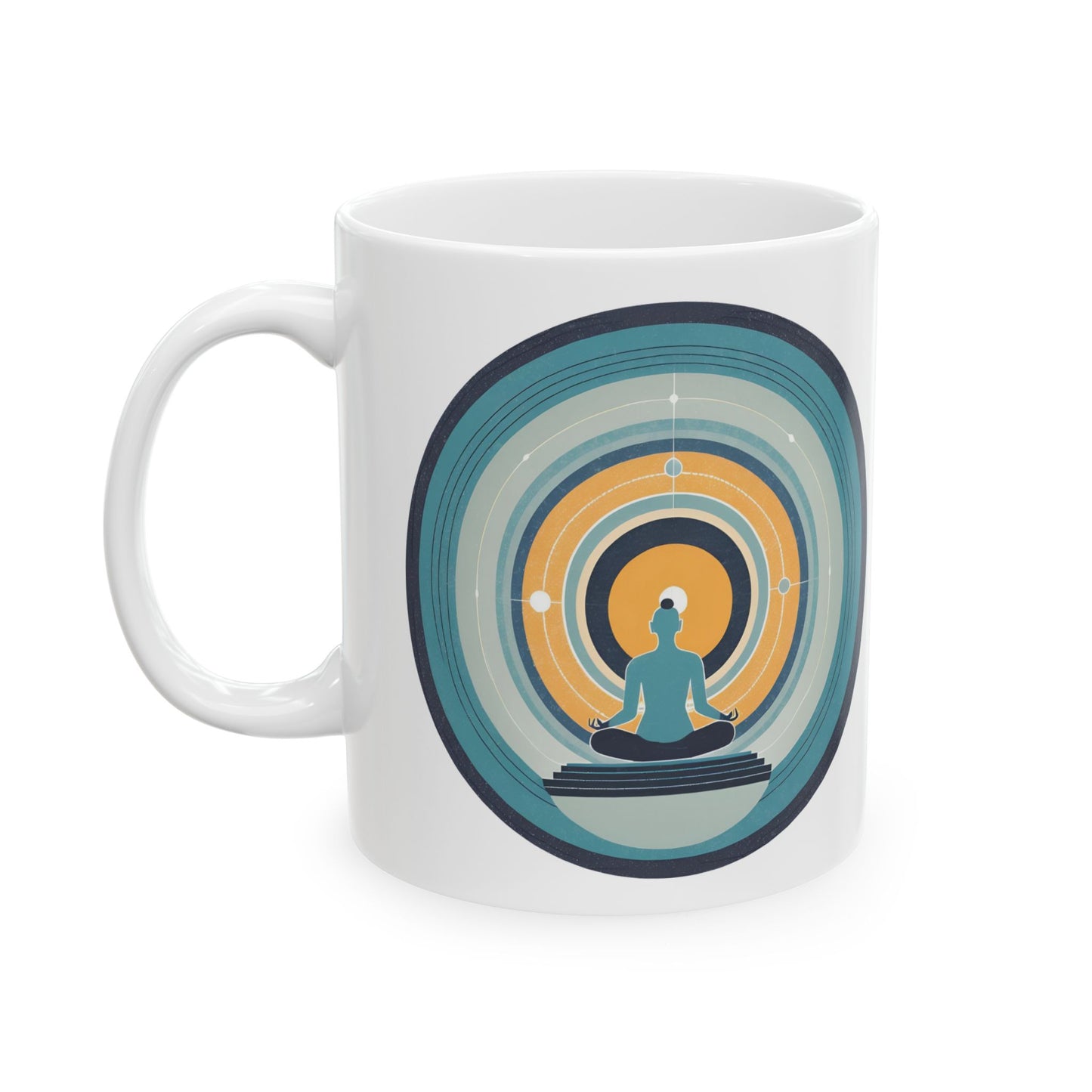 Circle of Meditation Ceramic Mug, (11oz, 15oz)