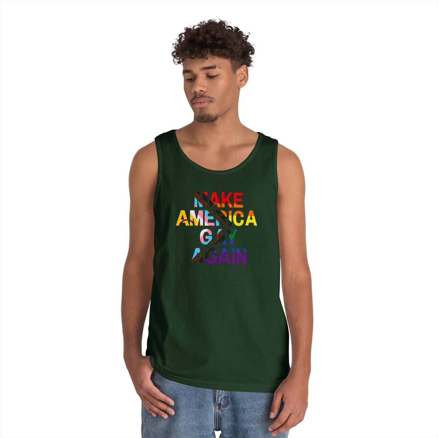 MAGA Make America Gay Again Unisex Heavy Cotton Tank Top