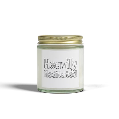 Heavily Meditated Scented Candles, Coconut Apricot Wax (4oz, 9oz)