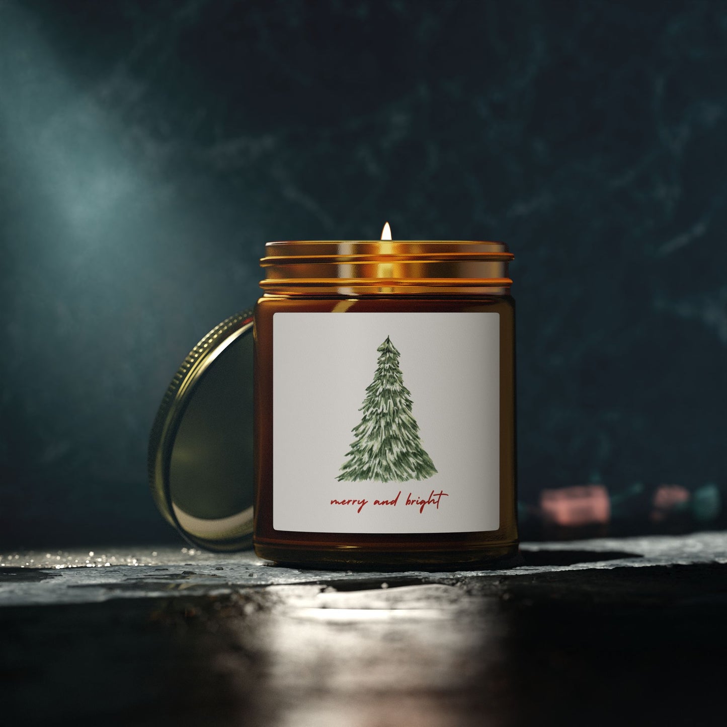 Merry and Bright Scented Candles, Coconut Apricot Wax (4oz, 9oz)