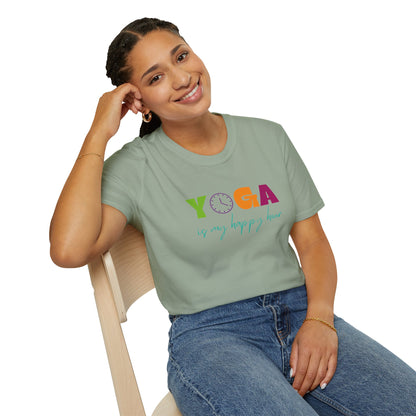Yoga Is My Happy Hour Unisex Softstyle T-Shirt