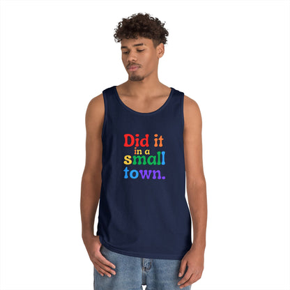Rainbow Did It In A Small Town Unisex Heavy Cotton Tank Top