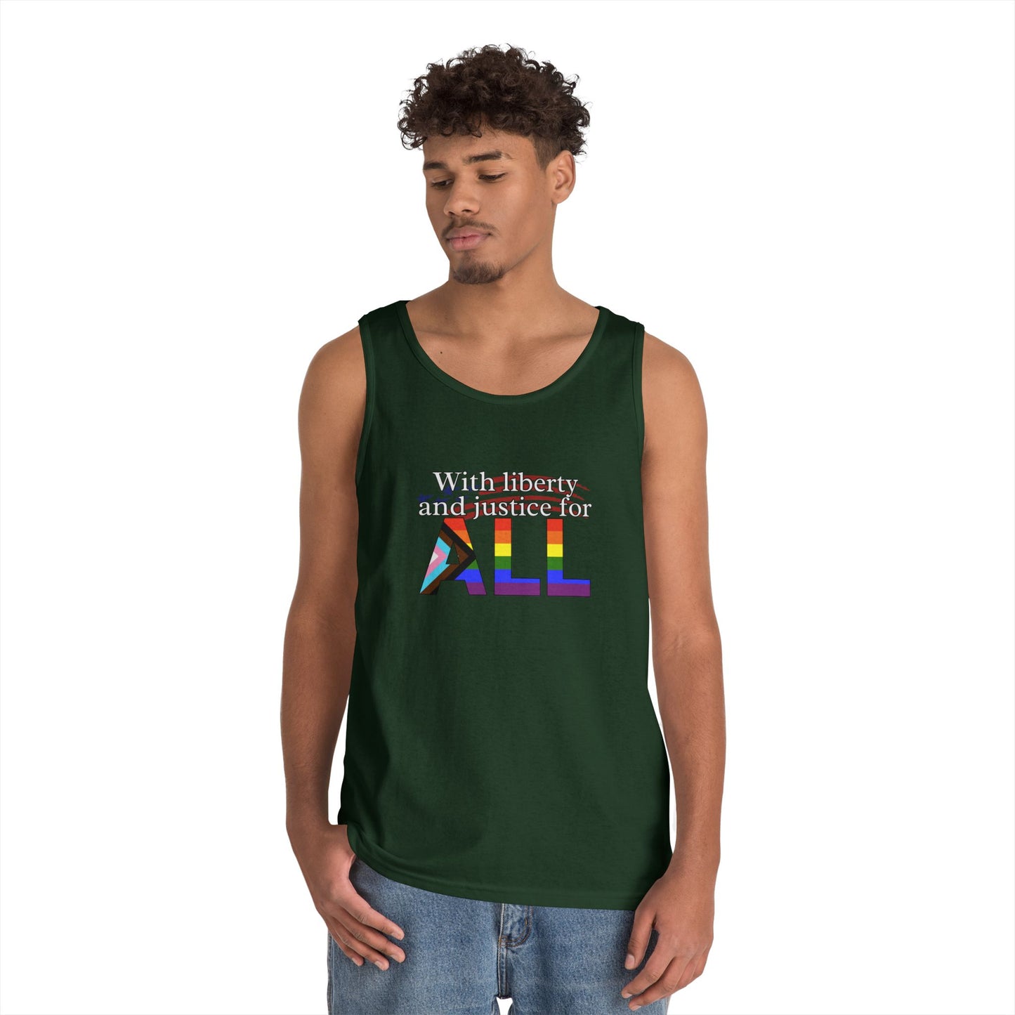With Liberty and Justice for ALL Unisex Heavy Cotton Tank Top