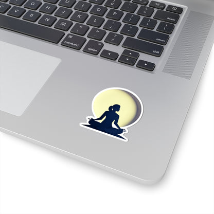 Yoga Moon Meditation Kiss-Cut Stickers