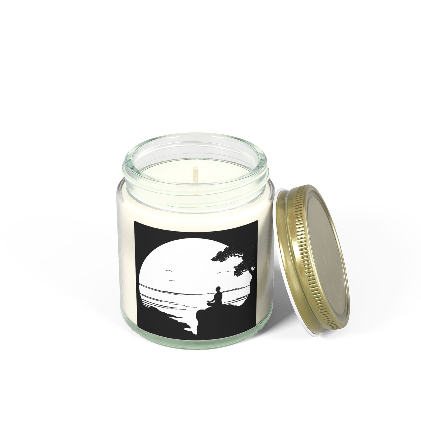 Lakeside Meditation Scented Candles, Coconut Apricot Wax (4oz, 9oz)