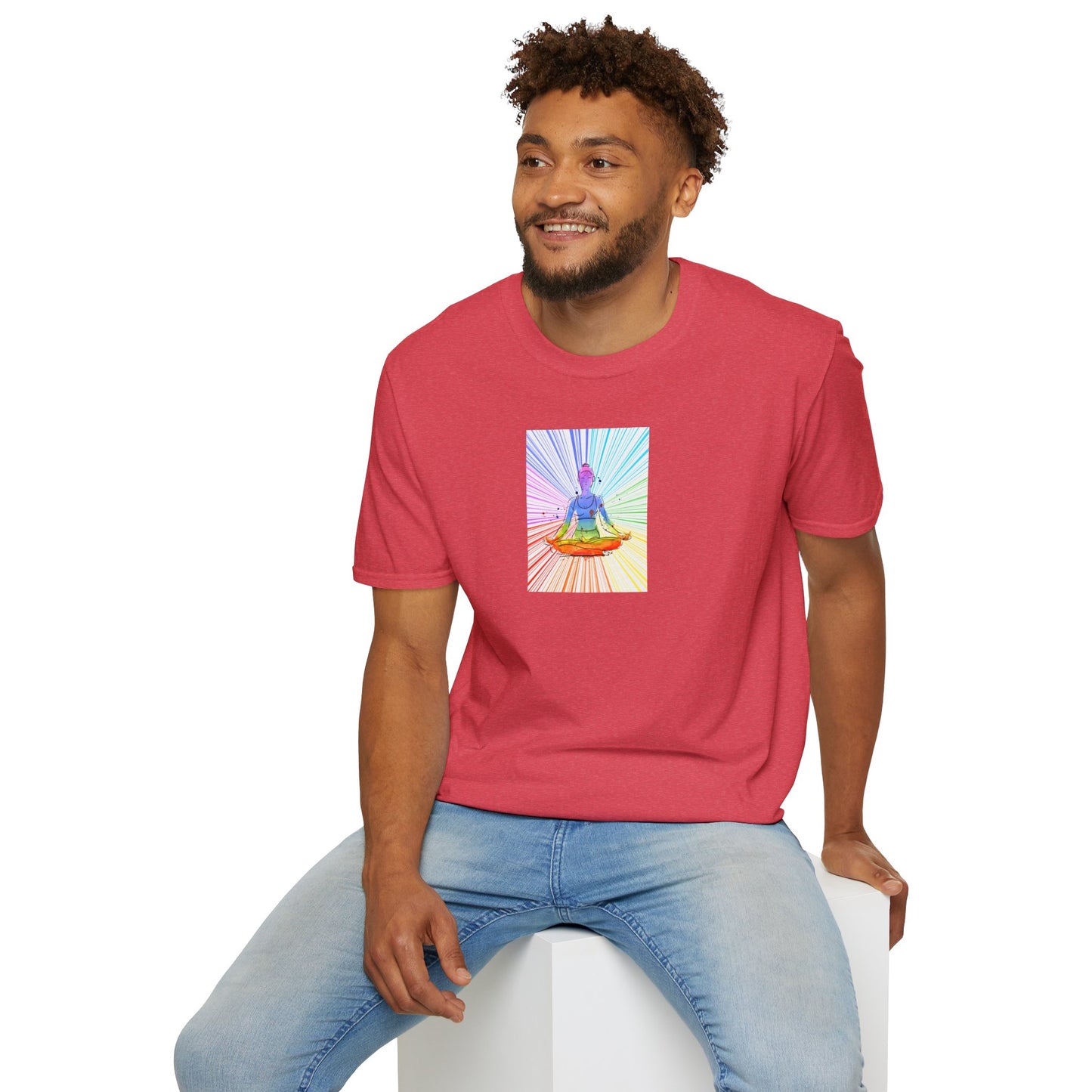 Fractal Rainbow Yoga Unisex Softstyle T-Shirt