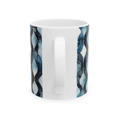 Watercolor Chain Ceramic Mug, (11oz, 15oz)