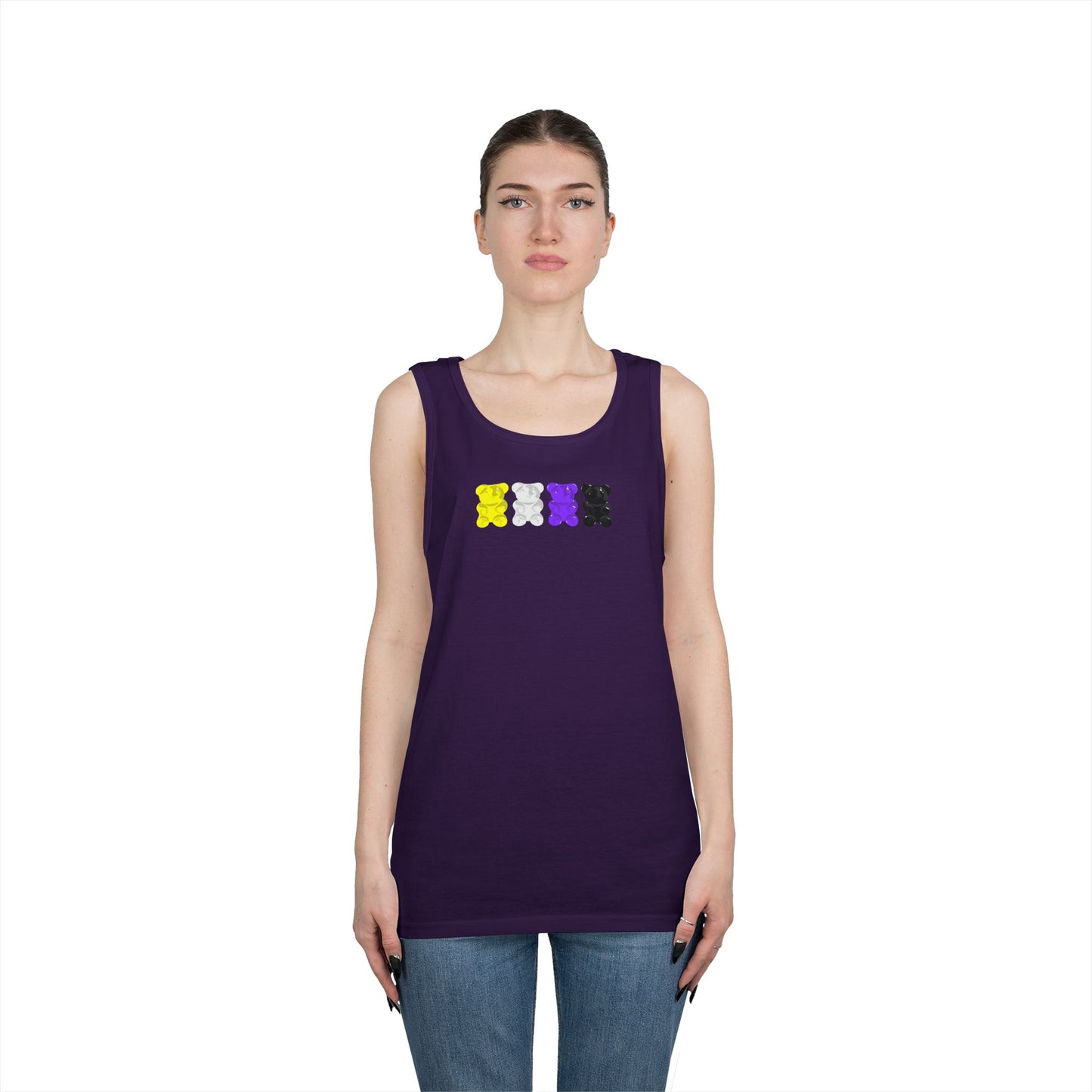 Nonbinary Pride Gummy Bears Unisex Heavy Cotton Tank Top