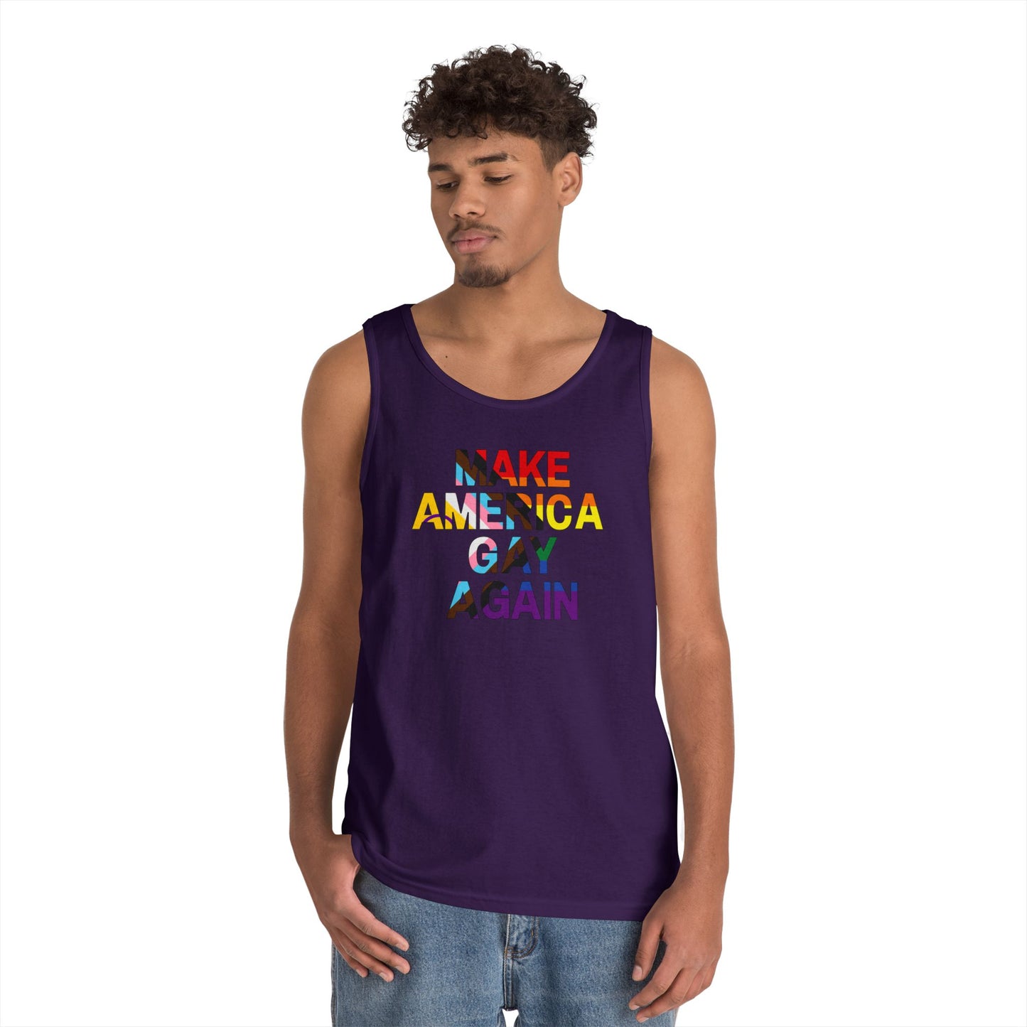 MAGA Make America Gay Again Unisex Heavy Cotton Tank Top