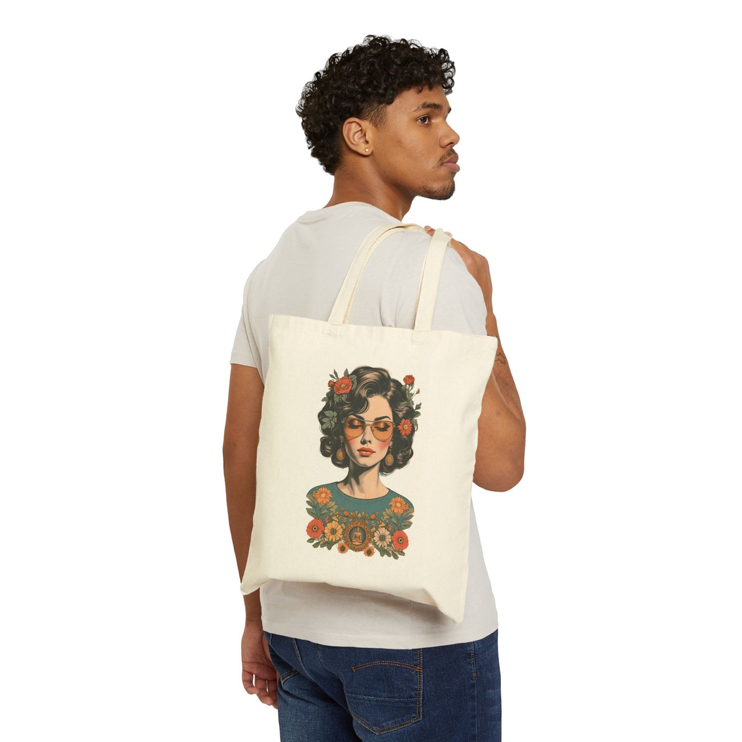 Yoga Girl Cotton Canvas Tote Bag